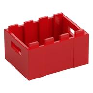 Lego Box / Crate with Handholds 3 x 4 x 1 2/3 / Red