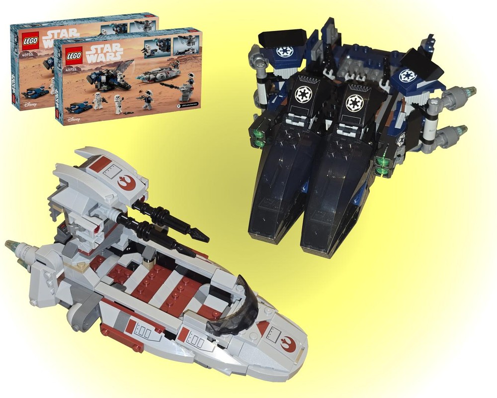 Lego Imperial Dropship vs. Rebel Scout Speeder Double Alt build