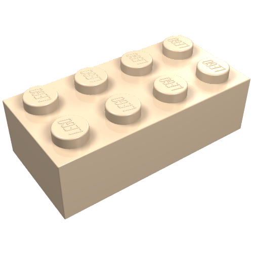 Lego Brick 2 x 4 / Light Nougat