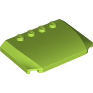 Lego Brick Wedged, Curved Triple 4 x 6 x 2/3 with 4 Studs / Lime
