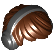 Lego Hair Short Tousled with Headphones Black Print / Reddish Brown