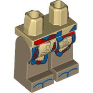 Lego Hips and Dark Tan Legs with Tan Coat Tails, Red/Blue Trim, Blue Toes print