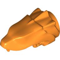 Lego Animal / Creature Body Part, Snake / Dragon Head Upper Jaw with 3 Ridges [Plain] / Orange