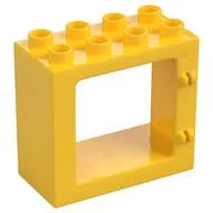 Duplo Door / Window Frame Flat Front Surface, Completely Open Back / Yellow