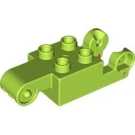 Duplo Brick 2 x 4 with 4 Studs and Hinge Male and Female / Lime