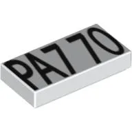 Tile 1 x 2 with 'PA7 70' Print