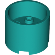 Lego Brick Round 3 x 3 x 2 Recessed Center with 2 x 2 Studs and Axle Hole / Dark Turquoise