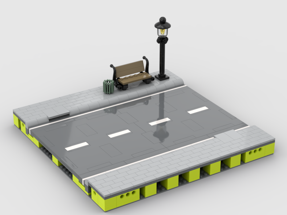 Lego MILS Road Straight - Sidewalk Alternative