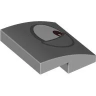 Brick Curved 2 x 2 x 2/3 with Left Eye Print / Light Bluish Gray