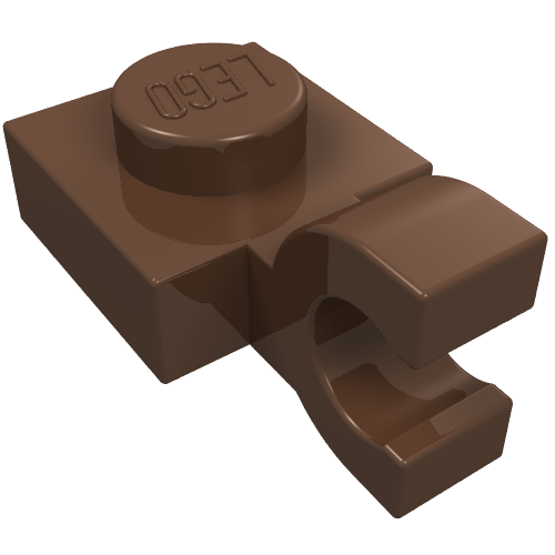 Lego Plate Special 1 x 1 with Clip Horizontal [Thick U Clip] / Brown