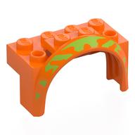 Lego Wheel Arch, Mudguard 4 x 2 x 2 1/2 with Lime Splotches print