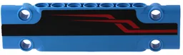 Technic, Panel Plate 3 x 11 x 1 with Red Angled Stripes on Black Background Pattern Model Left Side (Sticker) - Set 42098