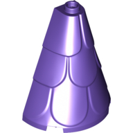 Lego Tower Roof 2 x 4 x 4 Half Cone Shaped with Roof Tiles / Dark Purple