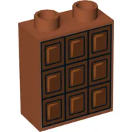 Duplo Brick 1 x 2 x 2 with Chocolate Bar Print / Dark Orange