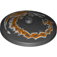 Dish 4 x 4 Inverted [Radar] with Two Orange Fighting Dragons Print