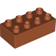 Lego Duplo Brick 2 x 4 / Dark Orange