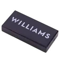 Tile 1 x 2 with White 'WILLIAMS' Print / Black
