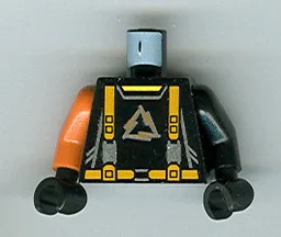 Torso Alpha Team Arctic Logo, Black Shirt and Orange Straps Pattern / Black Arm Left / Orange Arm Right / Black Hands