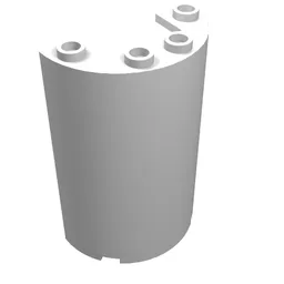 Cylinder Half 2 x 4 x 5 with 1 x 2 cutout / White