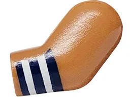 Arm, Left with Dark Blue and White Striped Wristband Pattern / Sienna Brown
