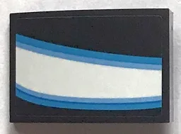 Slope, Curved 3 x 2 with White and Blue Curved Stripes Iron Man Eye Pattern Model Right Side (Sticker) - Set 76165
