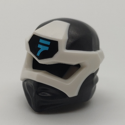 Lego Wrap with Angular Mask White, and Medium Azure Asian Symbol on Black print