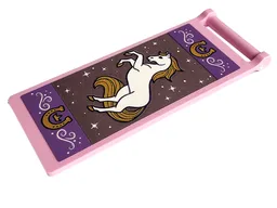 Flag 7 x 3 with Bar Handle with White Horse and Gold Horseshoes and Crowns Pattern Model Left Side (Sticker) - Set 43195