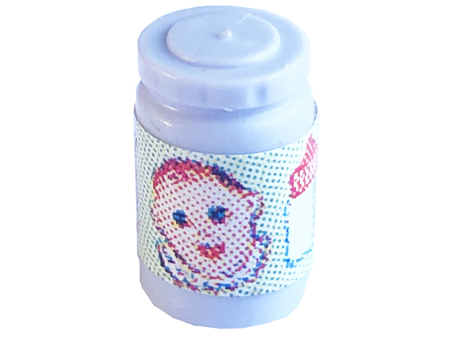 Lego Scala Accessories Jar Jam / Jelly, Label with Baby Face, Phial and Measuring Cup Pattern (Sticker) - Set 3243