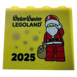 Brick 2 x 4 x 3 with 'WinterWonder LEGOLAND' 2025 Print / Yellow