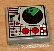 Tile 2 x 2 with Radar and Controls Pattern (Sticker) - Set 8839
