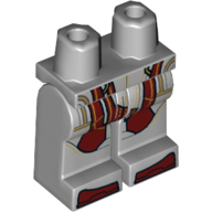 Lego Hips and Light Bluish Gray Legs with Dark Red and Gold Armor Print / Light Bluish Gray