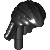 Lego Hair Swept Back, Ridged (Bar) / Black