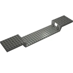 Vehicle Base, Train 6 x 34 Split-Level with Bottom Tubes / Dark Bluish Gray