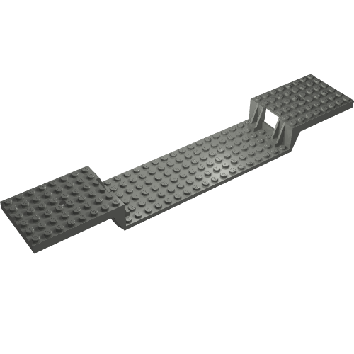 Lego Vehicle Base, Train 6 x 34 Split-Level with Bottom Tubes / Dark Bluish Gray