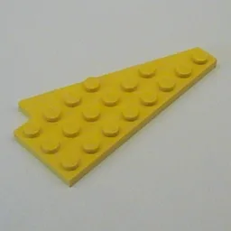Wedge, Plate 8 x 4 Wing Left without Underside Stud Notch / Yellow