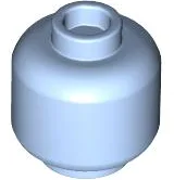 Minifigure, Head (Plain) / Bright Light Blue