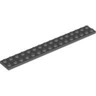 Lego Plate 2 x 16 / Dark Bluish Gray