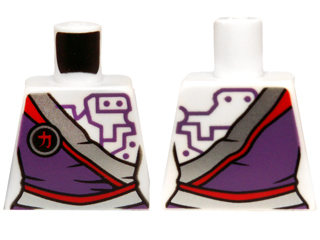 Lego Torso Ninjago Dress with Silver Sash and Purple Circuitry Pattern