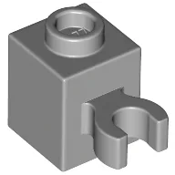 Brick Special 1 x 1 with Clip Vertical [Open O Clip, Hollow Stud] / Light Bluish Gray