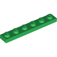 Lego Plate 1 x 6 / Green