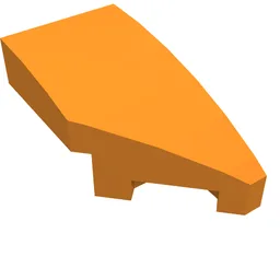 Brick Wedged, Curved 2 x 1 with Stud Notch Right / Orange