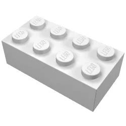 Brick 2 x 4 / Glow in Dark White