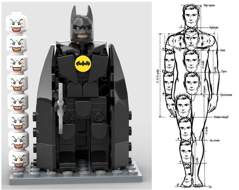 Lego Batman - 8 heads scale minifigure