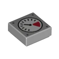 Tile 1 x 1 with Gauge Print / Light Bluish Gray