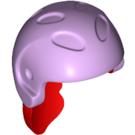 Lego Hair and Helmet, Sports / Ski, with Red Hair [1 Hole] / Lavender