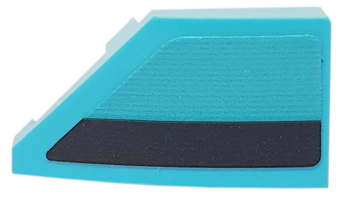 Lego Wedge 2 x 1 x 2/3 Right with Black Stripe on Medium Azure Background Pattern (Sticker) - Set 76898