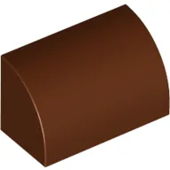 Brick Curved 1 x 2 x 1 No Studs / Reddish Brown
