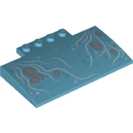 Brick Curved 5 x 8 x 2/3 with River, Rocks Print / Medium Azure