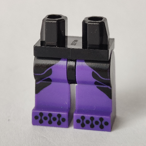 Lego Hips and Dark Purple Legs with Black Markings/Decorations print / Black