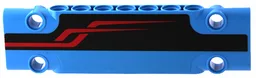 Technic, Panel Plate 3 x 11 x 1 with Red Angled Stripes on Black Background Pattern Model Right Side (Sticker) - Set 42098